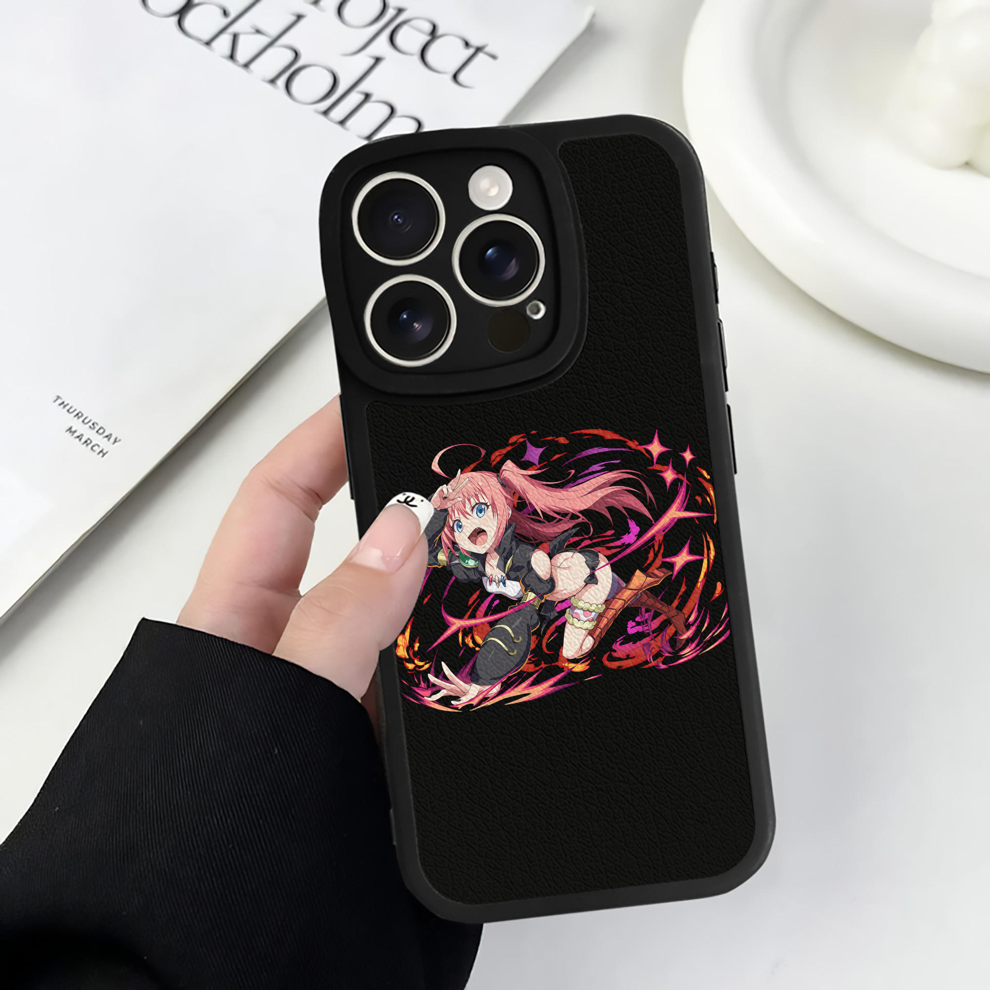 （画像用） 転スラ Regarding Reincarnated to Slime 【iPhone 16シリーズ対応】シリコンスマホケース（レザー調） 材質：シリコン